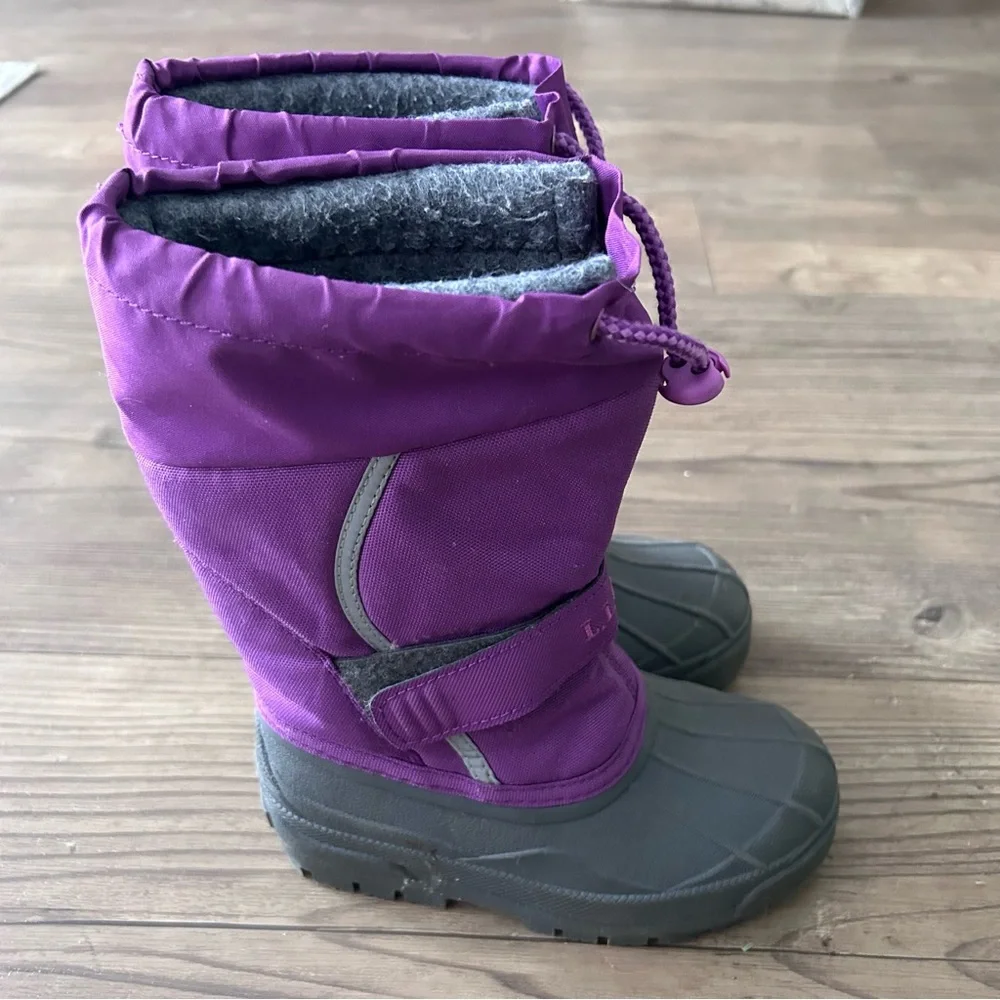 L.L.Bean Kids' girls Northwoods Boots in Bold Lilac waterproof Size 12
